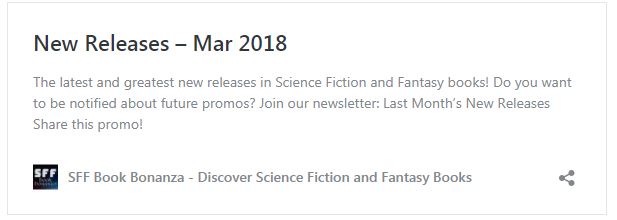 SFF Bonanza New Book Releases March 2018